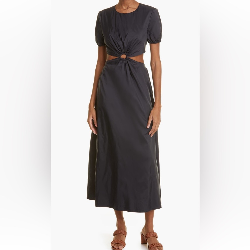 STAUD Black Midi Skirt Dress
